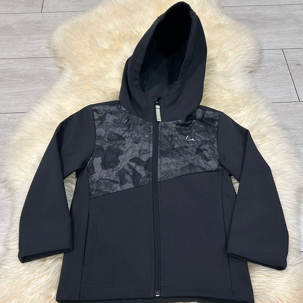 COPY - Paradox Black & Gray Rain Jacket Raincoat with Hood & Reflectors Size 4-…